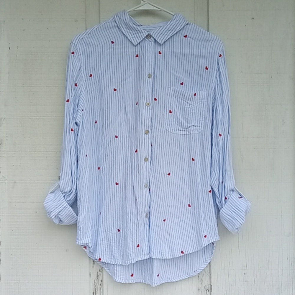 Time And Tru Button Down Top